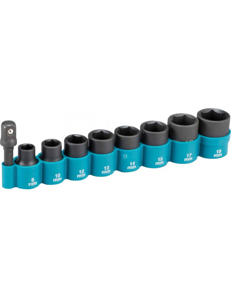 Jeu d’adaptateurs de 8 douilles avec adaptateur 3/8" MAKITA B-54651