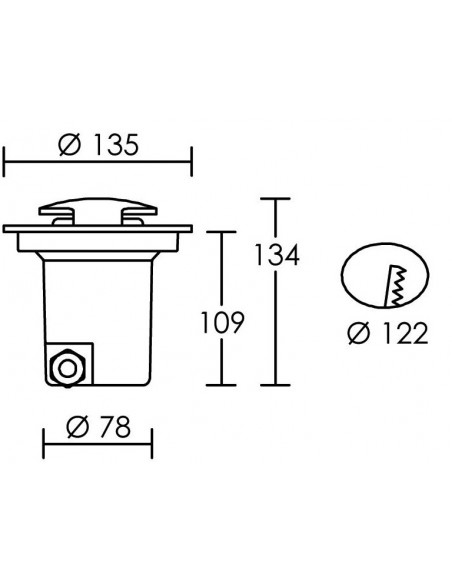 Spot Encastré de sol extérieur AQUASOL MINI B2 GU10 ARIC 4661