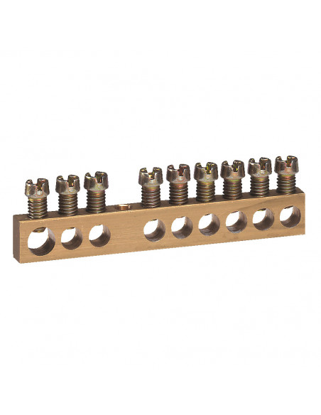 Bornier de répartition nu à visser 1 connexion 6mm² à 25mm² longueur 192mm LEGRAND 004807