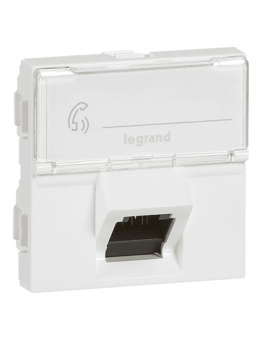 Prise RJ45 catégorie 6 STP inclinées à 45° Mosaic 2 modules blanc LEGRAND 076507