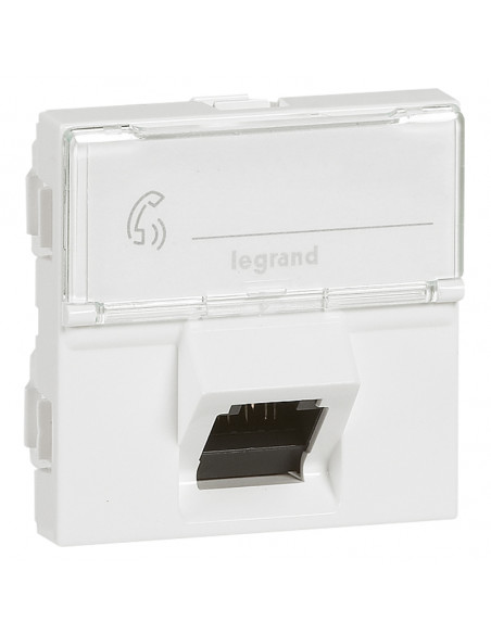 Prise RJ45 catégorie 6 STP inclinées à 45° Mosaic 2 modules blanc LEGRAND 076507