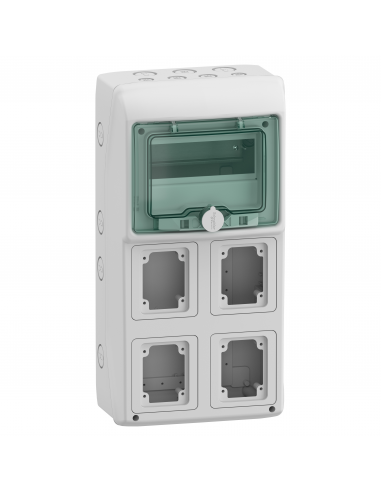 Mureva coffret pour prises IEC 236x460mm 8 Modules x 4 Ouvertures 90x100mm SCHNEIDER 13154M