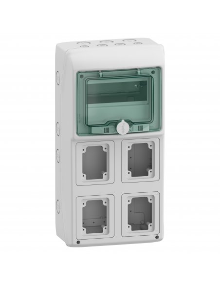 Mureva coffret pour prises IEC 236x460mm 8 Modules x 4 Ouvertures 90x100mm SCHNEIDER 13154M