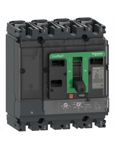 ComPacT NSX250H Disjoncteur TM-D 250A 4P3D 70kA montage fixe SCHNEIDER C25H6TM250