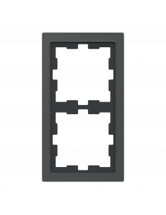 D-Life cadre de finition verre noir 2 postes SCHNEIDER MEG4020-6503 2