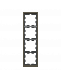 D-Life cadre de finition métal mocca 4 postes SCHNEIDER MEG4040-6552 2