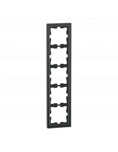 D-Life cadre de finition verre noir 5 postes SCHNEIDER MEG4050-6503