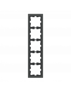 D-Life cadre de finition verre noir 5 postes SCHNEIDER MEG4050-6503 2