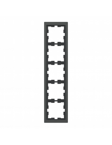 D-Life cadre de finition verre noir 5 postes SCHNEIDER MEG4050-6503