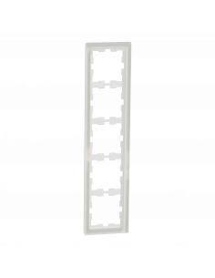 D-Life cadre de finition verre blanc 5 postes SCHNEIDER MEG4050-6520