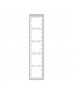 D-Life cadre de finition verre blanc 5 postes SCHNEIDER MEG4050-6520 2