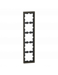 D-Life cadre de finition métal mocca 5 postes SCHNEIDER MEG4050-6552