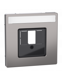 D-Life enjoliveur pour prise conn multimédia porte-étiquette métal nickel SCHNEIDER MEG4250-6050