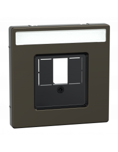 D-Life enjoliveur pour prise conn multimédia porte-étiquette métal mocca SCHNEIDER MEG4250-6052