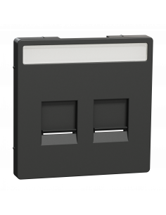 D-Life enjoliveur prise support double RJ45 compatible keystone anthracite SCHNEIDER MEG4564-6034