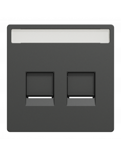 D-Life enjoliveur prise support double RJ45 compatible keystone anthracite SCHNEIDER MEG4564-6034 2