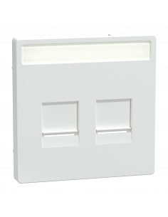 D-Life enjoliveur prise support double RJ45 compatible keystone blanc lotus SCHNEIDER MEG4564-6035