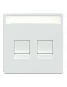 D-Life enjoliveur prise support double RJ45 compatible keystone blanc lotus SCHNEIDER MEG4564-6035 2