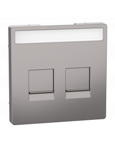 D-Life enjoliveur prise support double RJ45 compatible keystone métal nickel SCHNEIDER MEG4564-6050