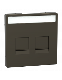 D-Life enjoliveur prise support double RJ45 compatible keystone métal mocca SCHNEIDER MEG4564-6052