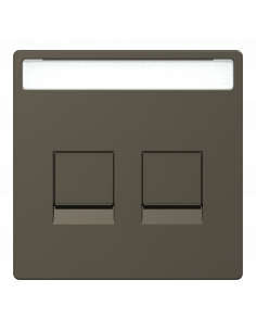 D-Life enjoliveur prise support double RJ45 compatible keystone métal mocca SCHNEIDER MEG4564-6052 2