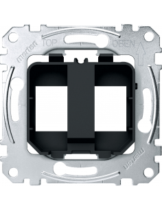 D-Life prise support double RJ45 compatible conn keystone noir méca seul SCHNEIDER MEG4566-0003