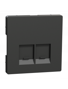 D-Life enjoliveur pour prise double RJ45 Actassi S-One anthracite SCHNEIDER MEG4572-6034