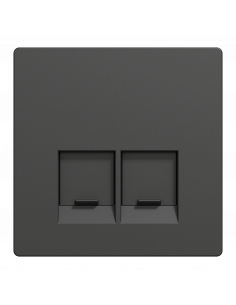 D-Life enjoliveur pour prise double RJ45 Actassi S-One anthracite SCHNEIDER MEG4572-6034 2