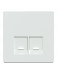 D-Life enjoliveur pour prise double RJ45 Actassi S-One blanc lotus SCHNEIDER MEG4572-6035 2