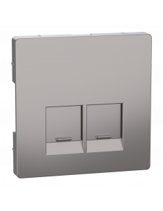 D-Life enjoliveur pour prise double RJ45 Actassi S-One métal nickel SCHNEIDER MEG4572-6050