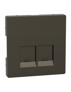 D-Life enjoliveur pour prise double RJ45 Actassi S-One métal mocca SCHNEIDER MEG4572-6052