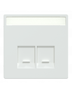 D-Life enjoliveur prise double RJ45 S-One porte-étiquette blanc lotus SCHNEIDER MEG4574-6035 2