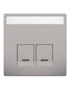 D-Life enjoliveur prise double RJ45 S-One porte-étiquette métal nickel SCHNEIDER MEG4574-6050 2