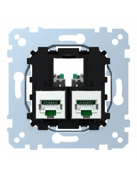 D-Life prise double RJ45 équipée S-One Cat6 FTP/STP blindé méca seul SCHNEIDER MEG4576-0022
