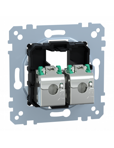 D-Life prise double RJ45 équipée S-One Cat6 FTP/STP blindé méca seul SCHNEIDER MEG4576-0022