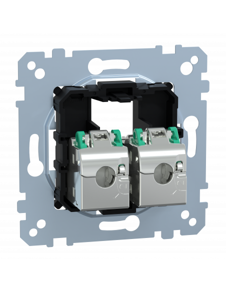 D-Life prise double RJ45 équipée S-One Cat6 FTP/STP blindé méca seul SCHNEIDER MEG4576-0022