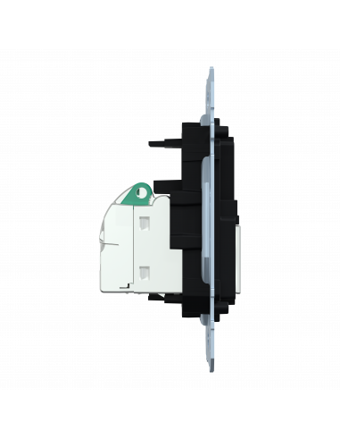D-Life prise double RJ45 équipée S-One Cat6 FTP/STP blindé méca seul SCHNEIDER MEG4576-0022