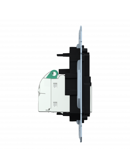 D-Life prise double RJ45 équipée S-One Cat6 FTP/STP blindé méca seul SCHNEIDER MEG4576-0022