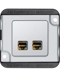 Anti-vandalisme prise de communication double RJ45 cat.6 A IK08/IP20 SCHNEIDER MEG4576-7022