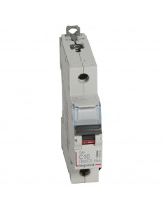 Disjoncteur DX³6000 arrivée haute et départ bas à vis 1 Pôle 230V~ à 400V~ 10A courbe C - 1 module LEGRAND 407652