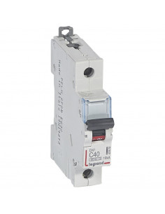 Disjoncteur DX³6000 arrivée haute départ bas à vis 1 Pôles de 230V~ à 400V~ 40A courbe C 1 module LEGRAND 407658