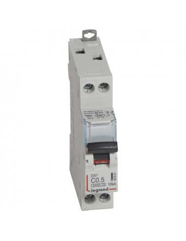 Disjoncteur DX³6000 10kA arrivée haute et départ bas à vis U+N 230V~ 0,5A courbe C 1 module LEGRAND 407691