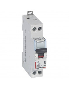 Disjoncteur DX³6000 10kA arrivée haute et départ bas à vis U+N 230V 3A courbe C 1 module LEGRAND 407694