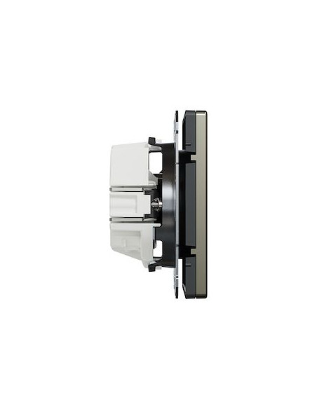 D-Life prise de courant 2P+T FR mécanisme avec enjoliveur métal nickel SCHNEIDER MTN2500-6050
