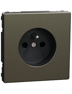 D-Life prise de courant 2P+T FR mécanisme avec enjoliveur métal nickel SCHNEIDER MTN2500-6050