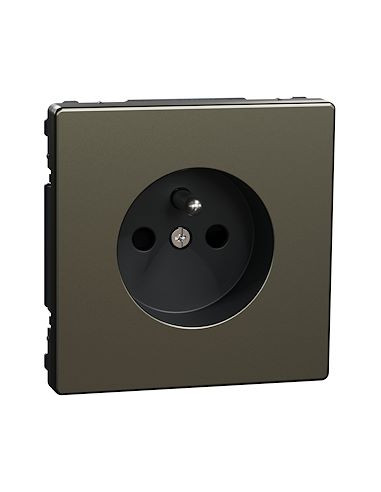 D-Life prise de courant 2P+T FR mécanisme avec enjoliveur métal nickel SCHNEIDER MTN2500-6050