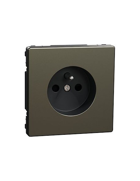 D-Life prise de courant 2P+T FR mécanisme avec enjoliveur métal nickel SCHNEIDER MTN2500-6050
