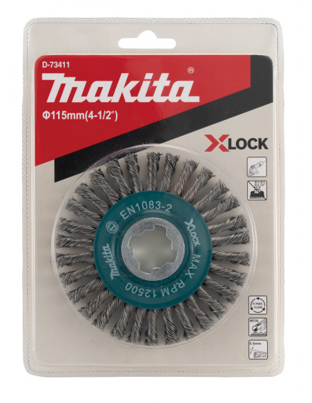 Brosse circulaire en fil d’acier Fil torsadé (inclusions)115 mm X-LOCK MAKITA D-73411