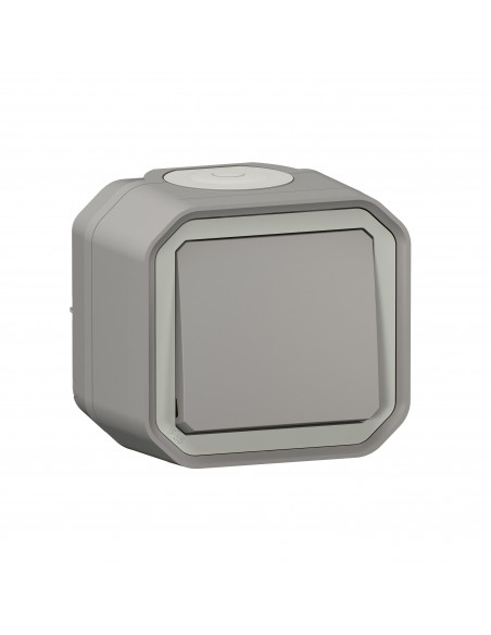 Plexo commande simple réversible va-et-vient ou poussoir Gris saillie LEGRAND 069752L