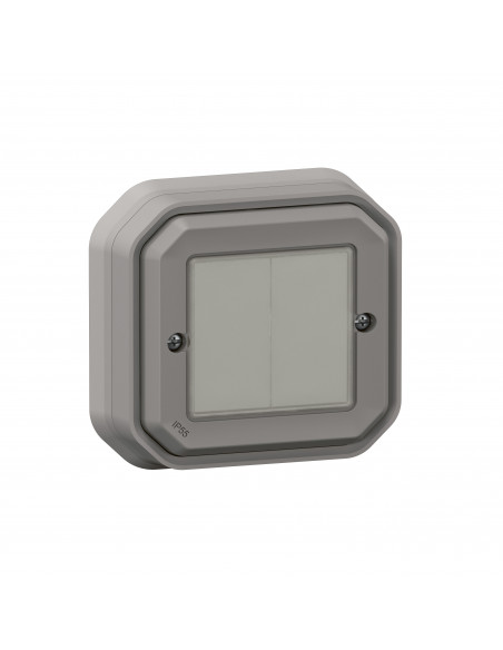 Commande double Self-e pour éclairage et prise Plexo with Netatmo complet gris LEGRAND 069819L